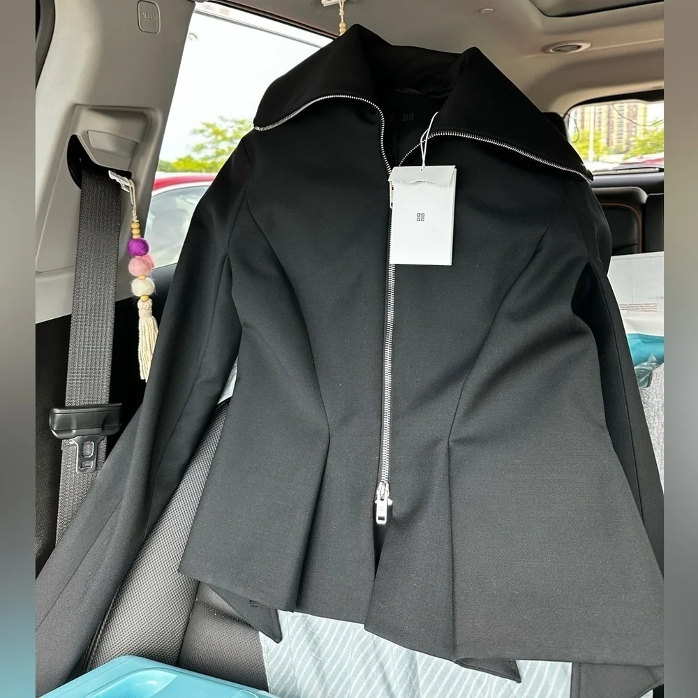 New Givenchy Peplum Wool-Mohair Zip Up Jacket Size 38 - Picture 4 of 15